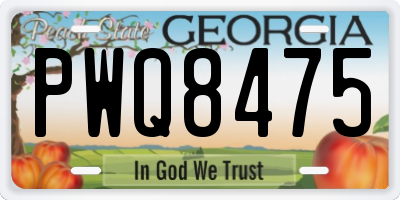 GA license plate PWQ8475