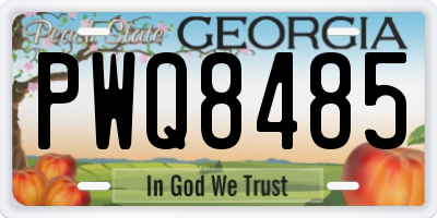 GA license plate PWQ8485