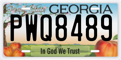GA license plate PWQ8489