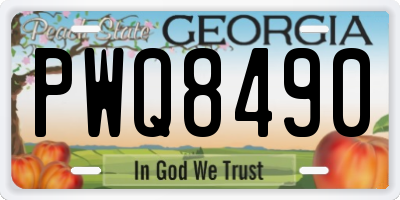 GA license plate PWQ8490