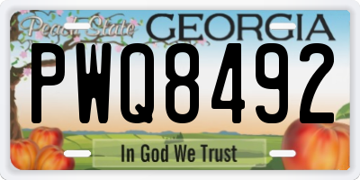 GA license plate PWQ8492
