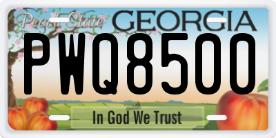 GA license plate PWQ8500