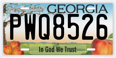 GA license plate PWQ8526