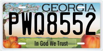 GA license plate PWQ8552