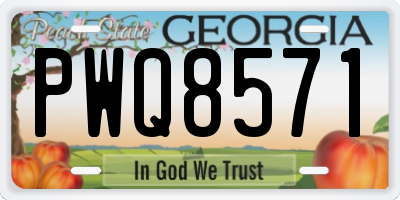 GA license plate PWQ8571