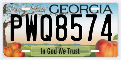 GA license plate PWQ8574
