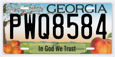 GA license plate PWQ8584