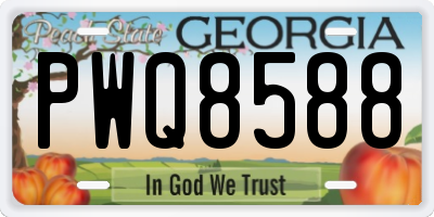 GA license plate PWQ8588