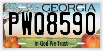 GA license plate PWQ8590