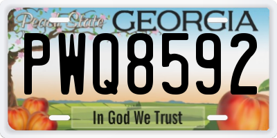 GA license plate PWQ8592