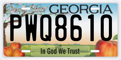 GA license plate PWQ8610