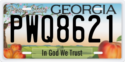 GA license plate PWQ8621