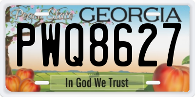 GA license plate PWQ8627