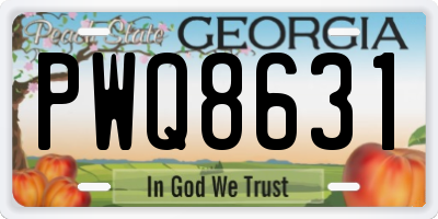 GA license plate PWQ8631