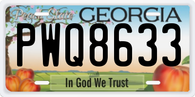 GA license plate PWQ8633