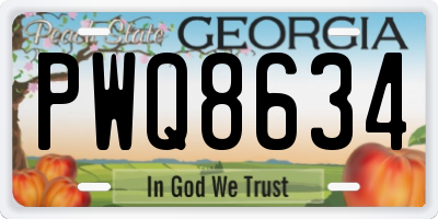 GA license plate PWQ8634