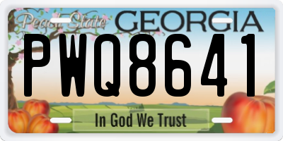 GA license plate PWQ8641