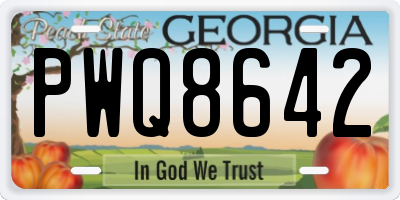 GA license plate PWQ8642