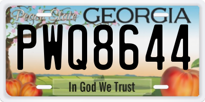 GA license plate PWQ8644