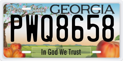 GA license plate PWQ8658