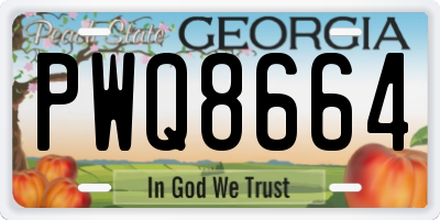 GA license plate PWQ8664