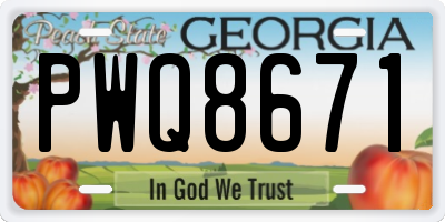 GA license plate PWQ8671