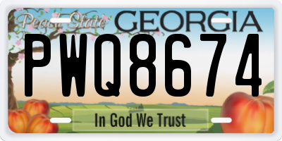 GA license plate PWQ8674