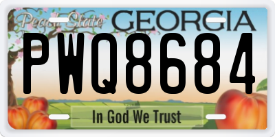 GA license plate PWQ8684