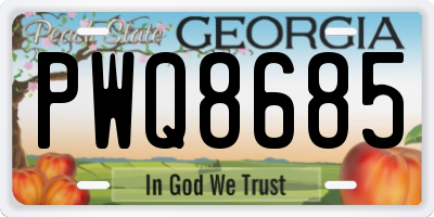 GA license plate PWQ8685