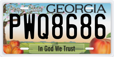 GA license plate PWQ8686