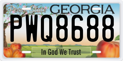 GA license plate PWQ8688
