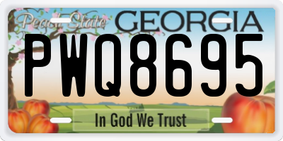 GA license plate PWQ8695