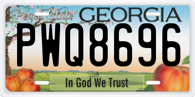 GA license plate PWQ8696