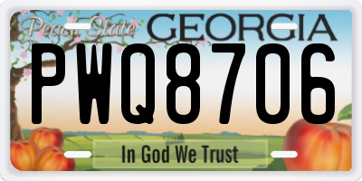 GA license plate PWQ8706