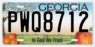 GA license plate PWQ8712