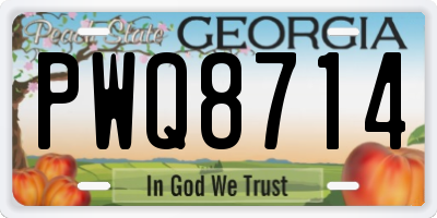 GA license plate PWQ8714