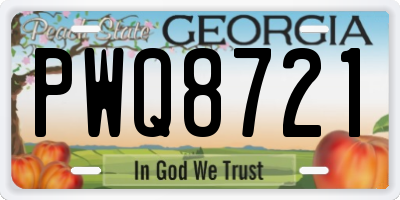 GA license plate PWQ8721