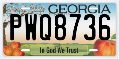 GA license plate PWQ8736