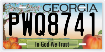 GA license plate PWQ8741