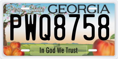GA license plate PWQ8758