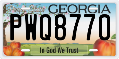 GA license plate PWQ8770