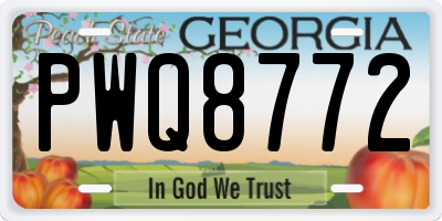 GA license plate PWQ8772
