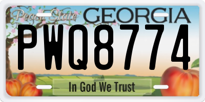 GA license plate PWQ8774