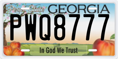 GA license plate PWQ8777