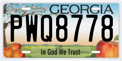GA license plate PWQ8778