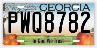 GA license plate PWQ8782