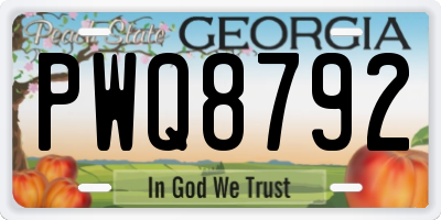 GA license plate PWQ8792