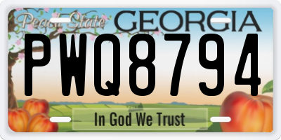 GA license plate PWQ8794
