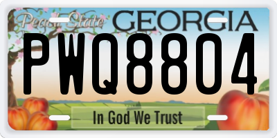 GA license plate PWQ8804