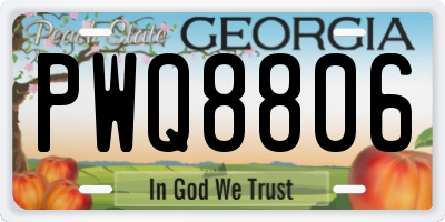 GA license plate PWQ8806